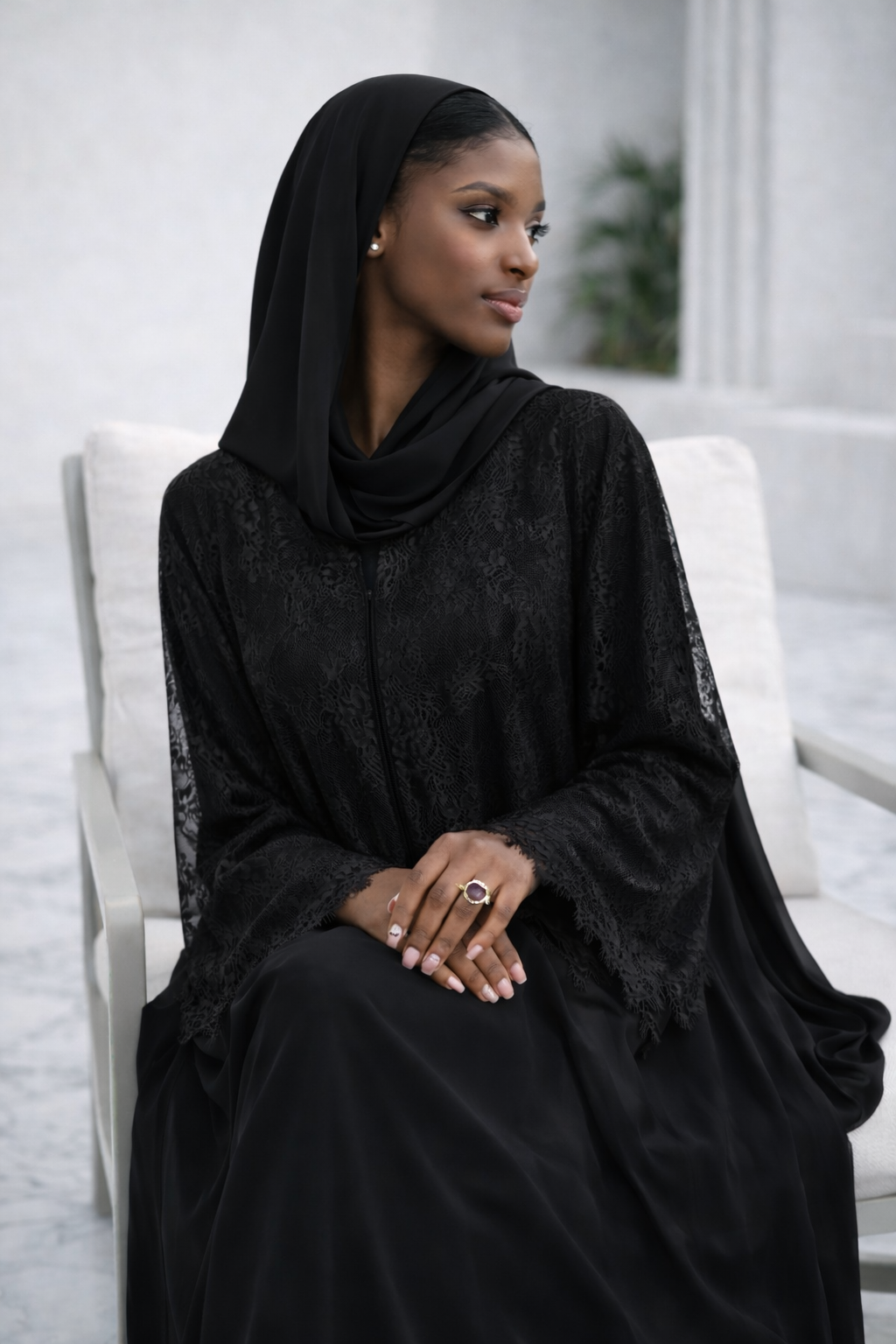 The Amara Lace Abaya Preorder